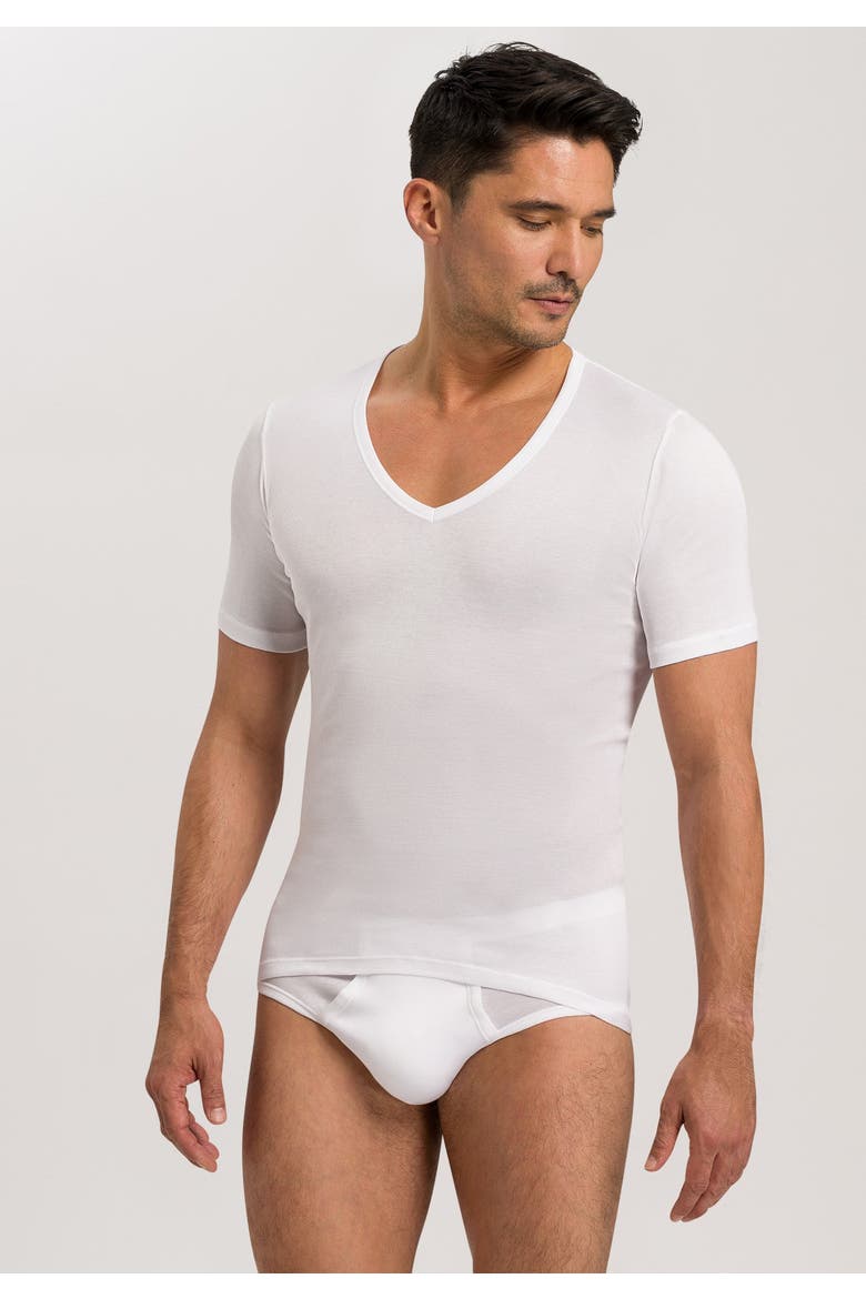 Cotton Pure Fitted Cotton V-Neck T-Shirt, Alternate, color, White