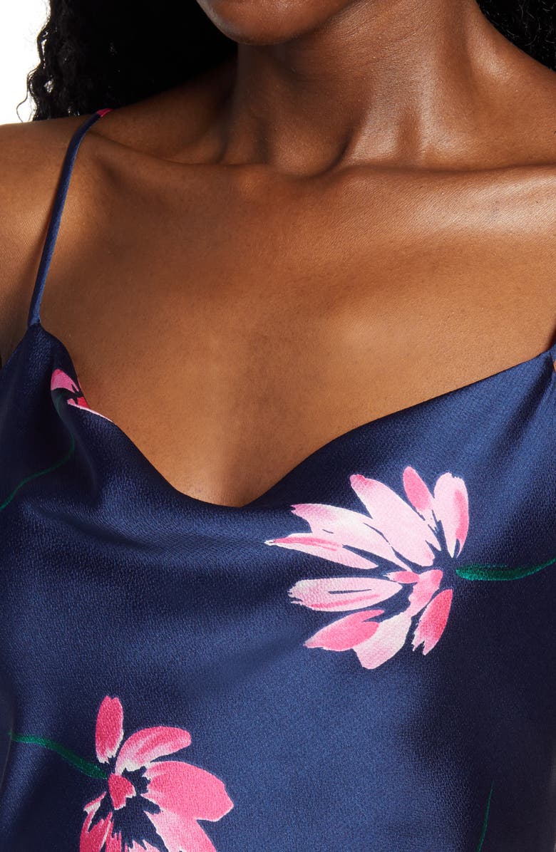 All in Favor Cowl Neck Satin Midi Dress, Alternate, color, 