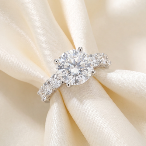 Certified 4Ct Diamond Engagement Ring 14k Gold Lab Grown