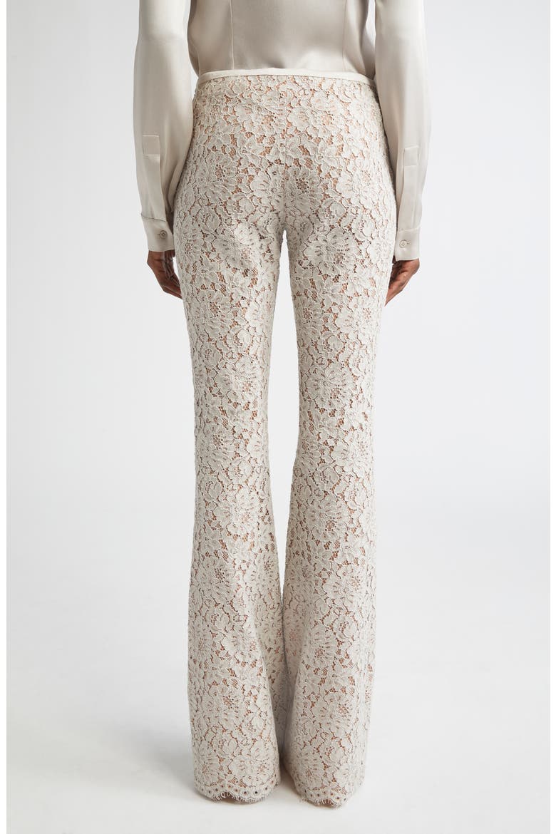 Floral Lace Bootleg Pants, Alternate, color, OYSTER