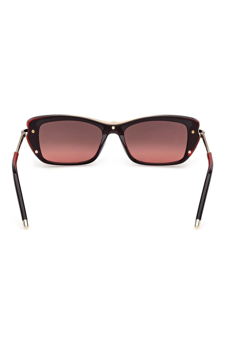 53mm Butterfly Sunglasses, Alternate, color, BILAYER BLACK / RED / GOLD