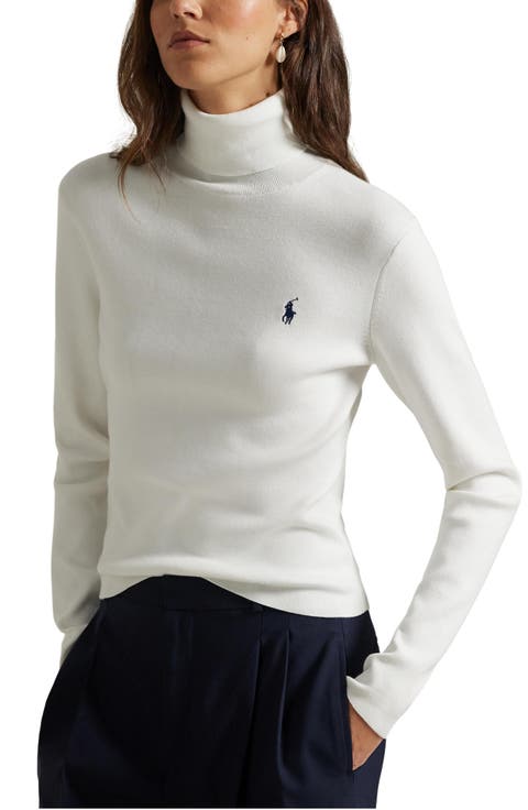 Cotton Blend Turtleneck Top