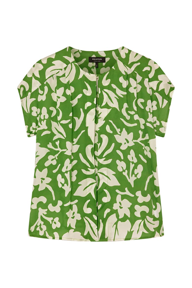 Floral Keyhole Blouse, Alternate, color, Grn/Multi