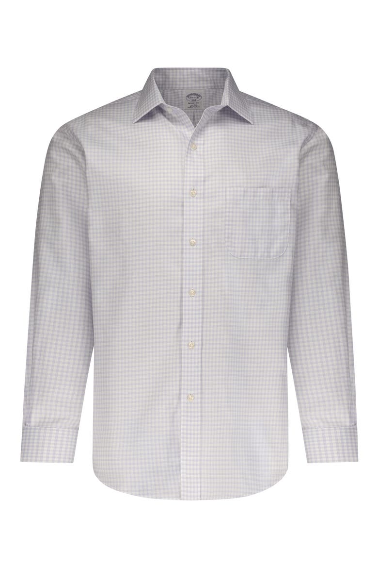 Non-Iron Regent Fit Dobby Dress Shirt, Alternate, color, CHKWHTLAVENDER