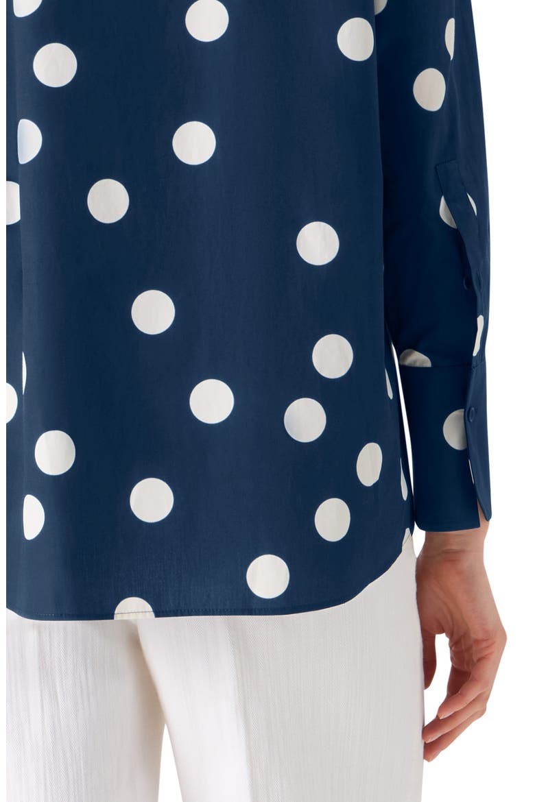 Polka Dot Cotton Poplin Button-Up Shirt, Alternate, color, DARK BLUE-CREAM