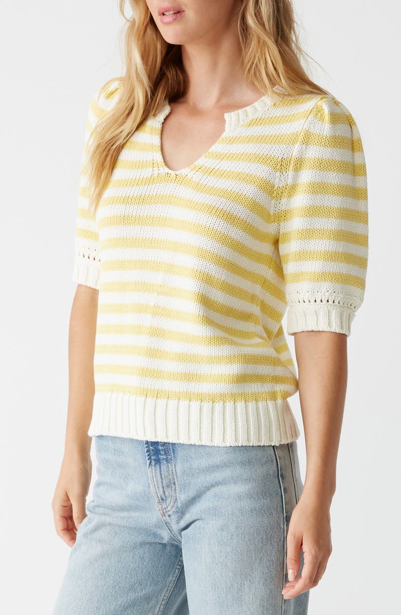 Michael Stars Rosanna Stripe Puff Sleeve Sweater, Alternate, color, 
