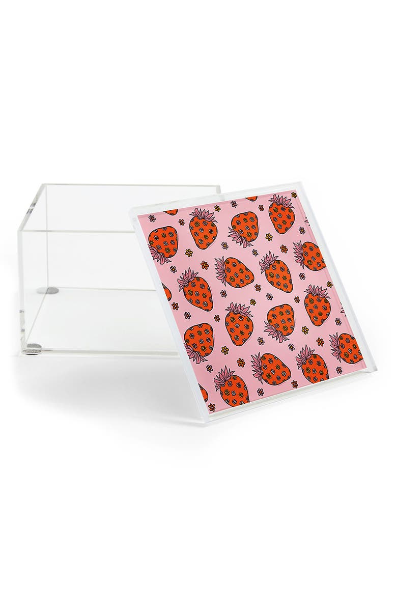 Deny Designs Doodle by Meg Flower Strawberry Acrylic Box, Alternate, color, 