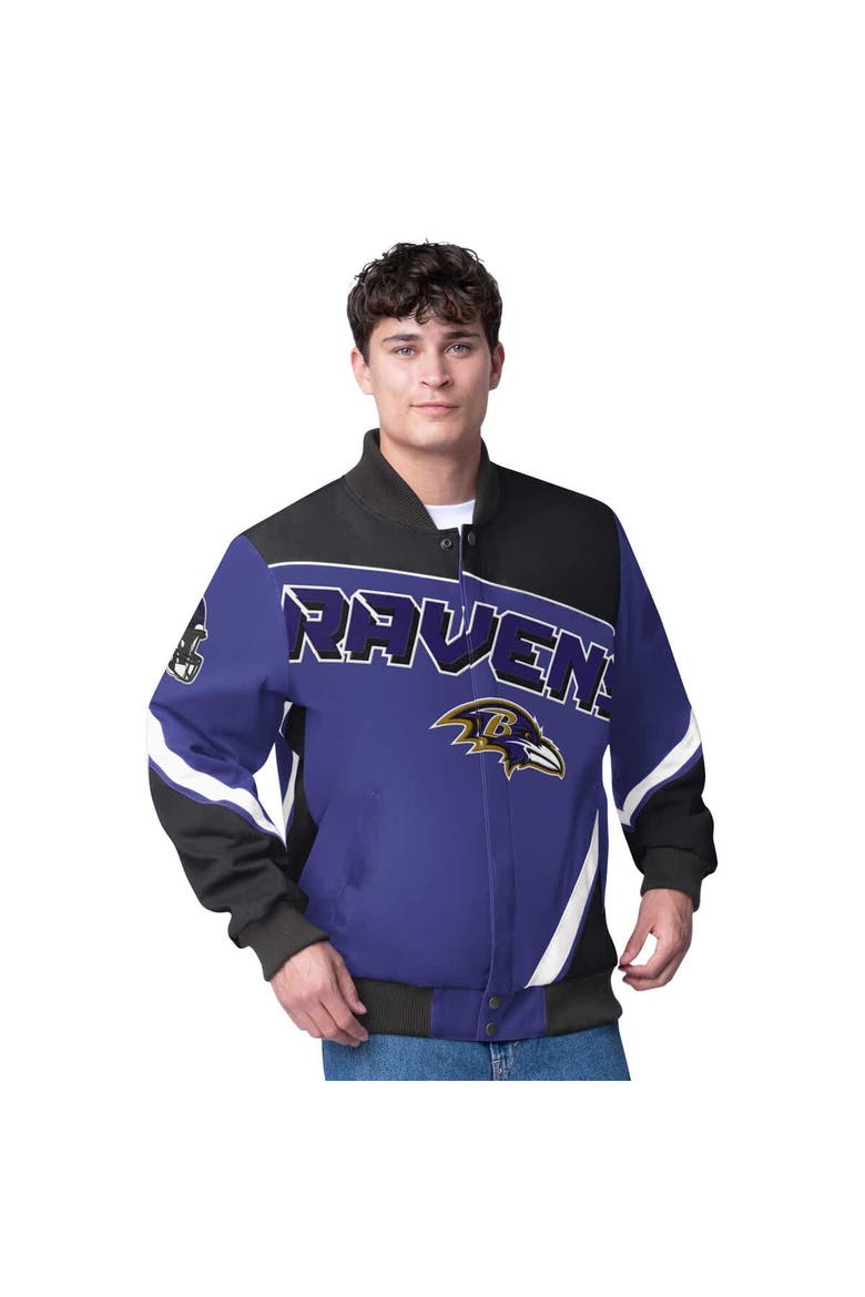Men's G-III Extreme  Purple Baltimore Ravens Maximum Racing Full-Snap Jacket, Main, color, Purple