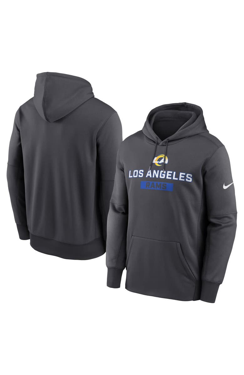 Nike Men's Nike Anthracite Los Angeles Rams Toss Sweep Performance Pullover Hoodie, Main, color, Anthracite
