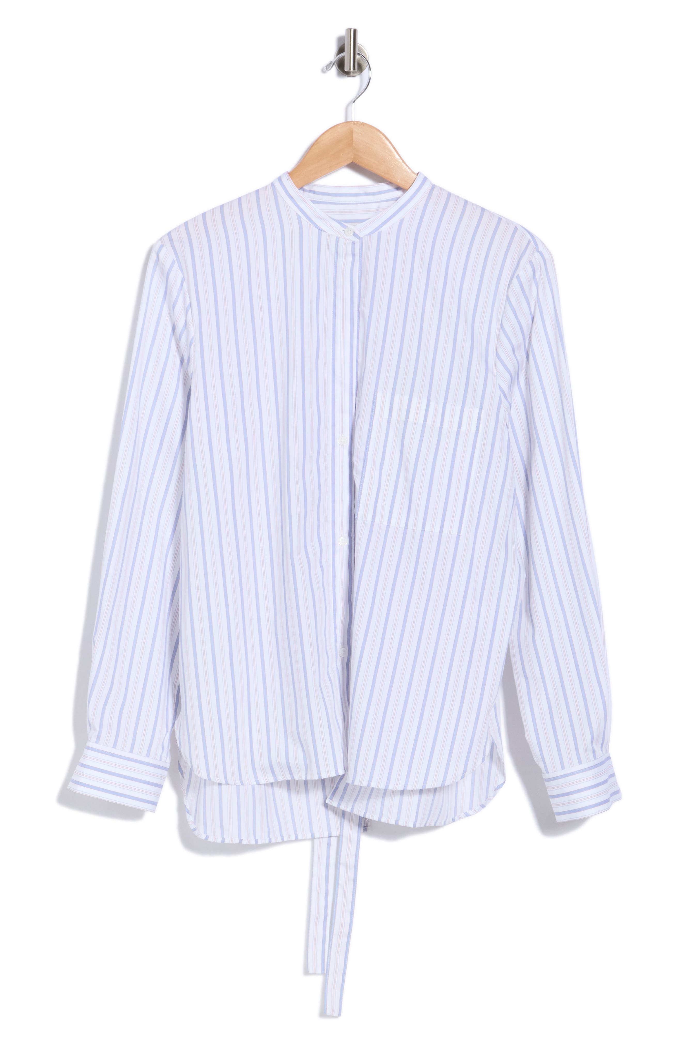 Tied Down Striped Cotton Shirt