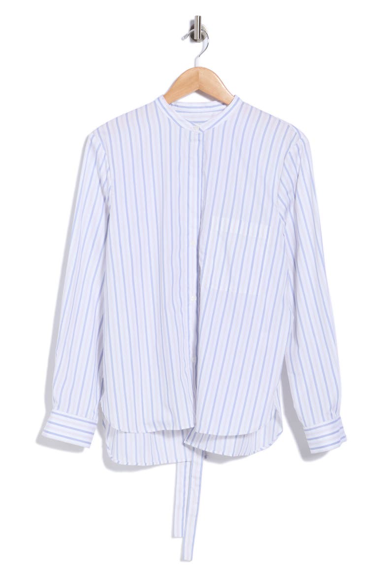 Tied Down Striped Cotton Shirt, Main, color, WHITE / KENTUCKY BLUE