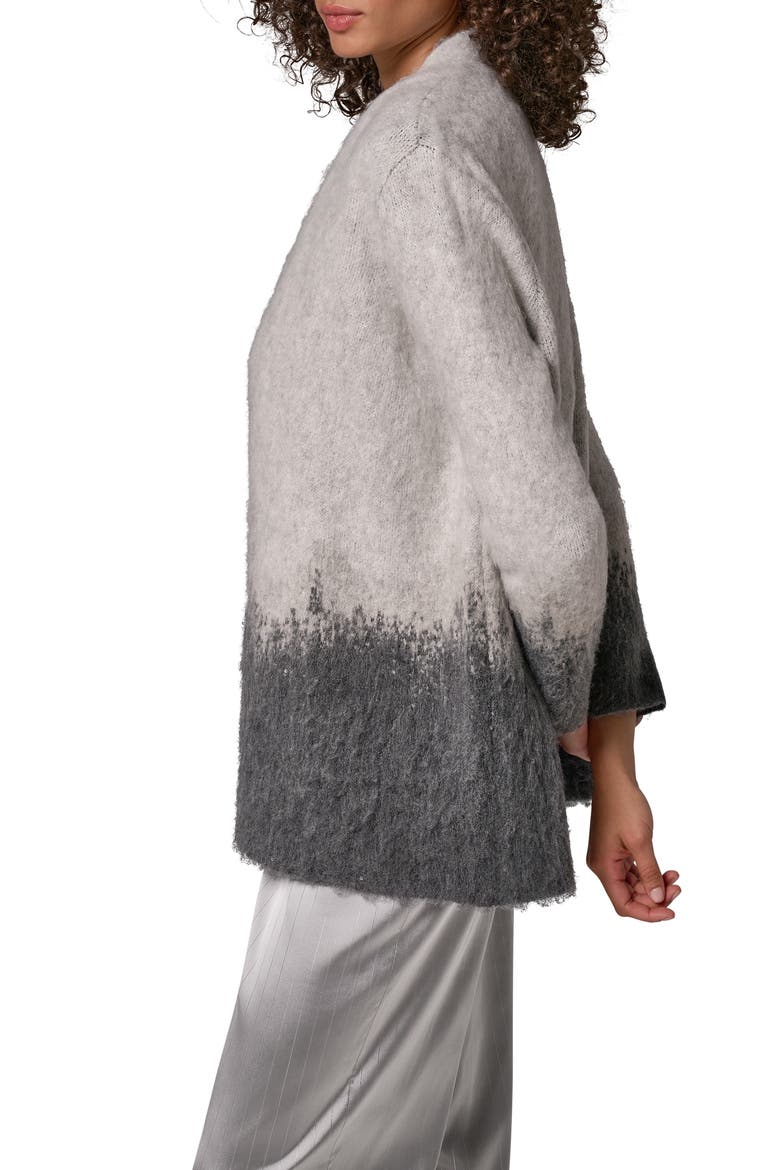 Ombre Shawl Neck Cardigan, Alternate, color, GREY OMBRE