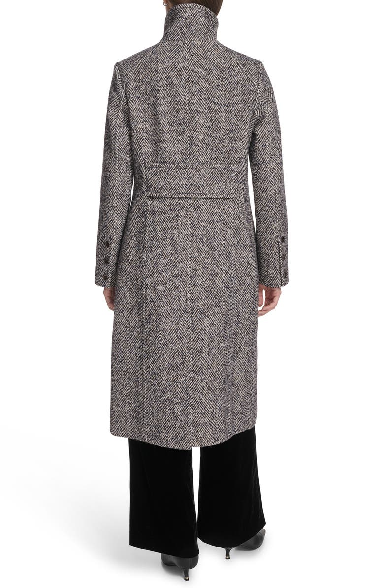 Kenneth Cole Herringbone Longline Coat, Alternate, color, 