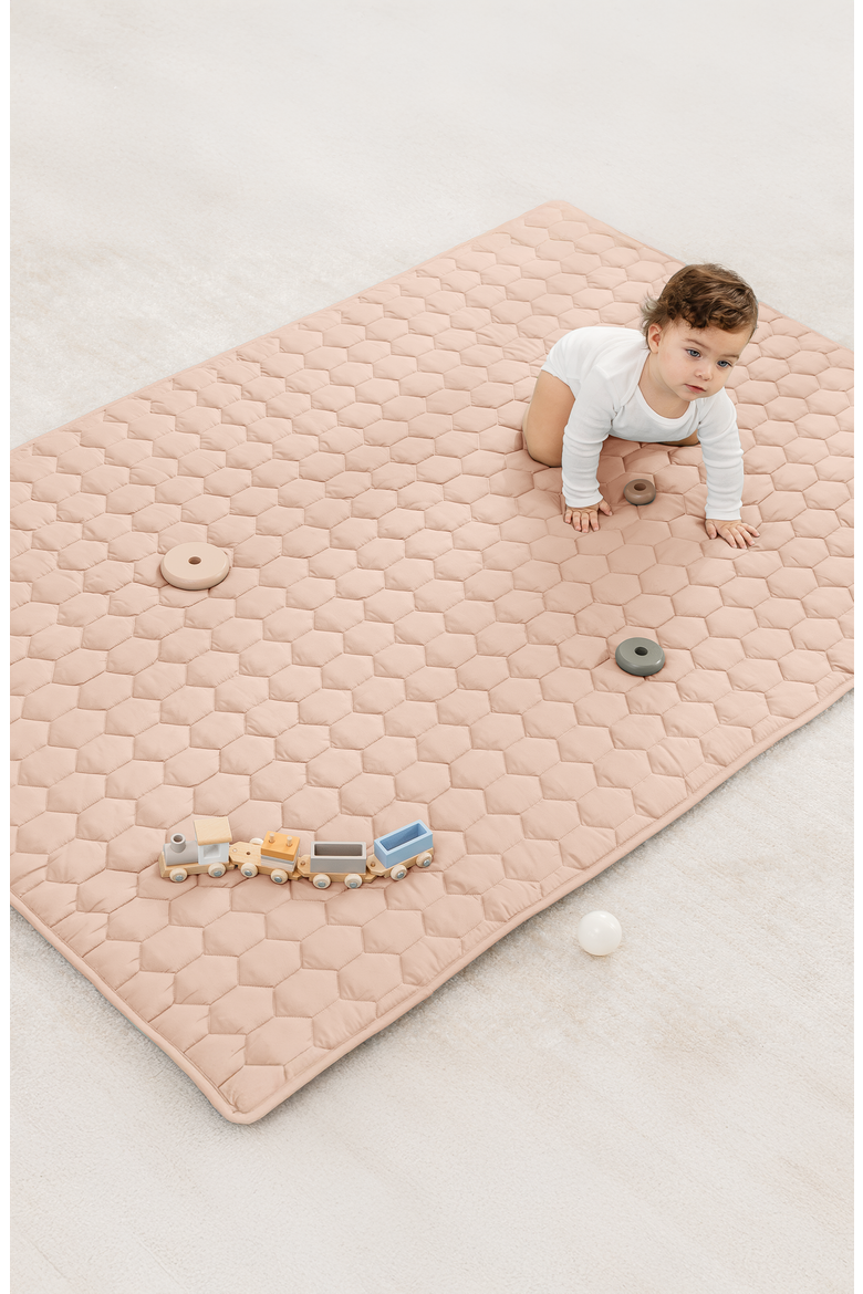 Premium Play Mat with Non-Slip Bottom, Rectangle, Alternate, color, Blush