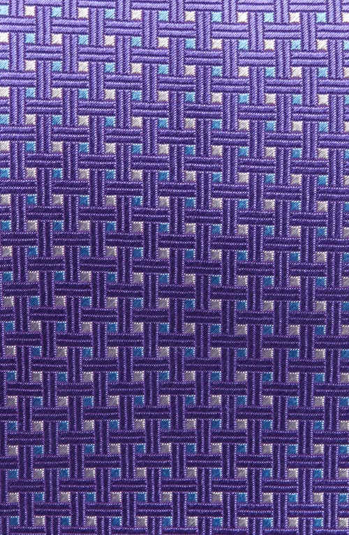 David Donahue Neat Square Silk Tie In Purple