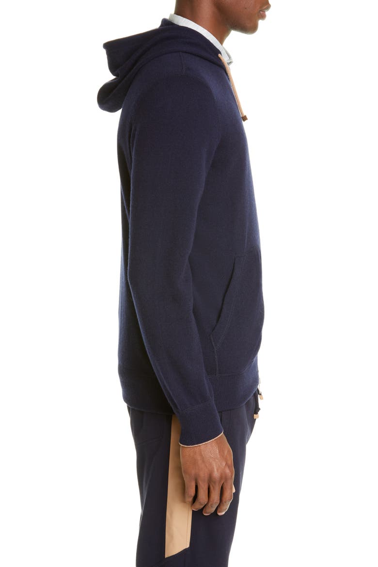Cashmere Full Zip Hoodie, Alternate, color, NAVY