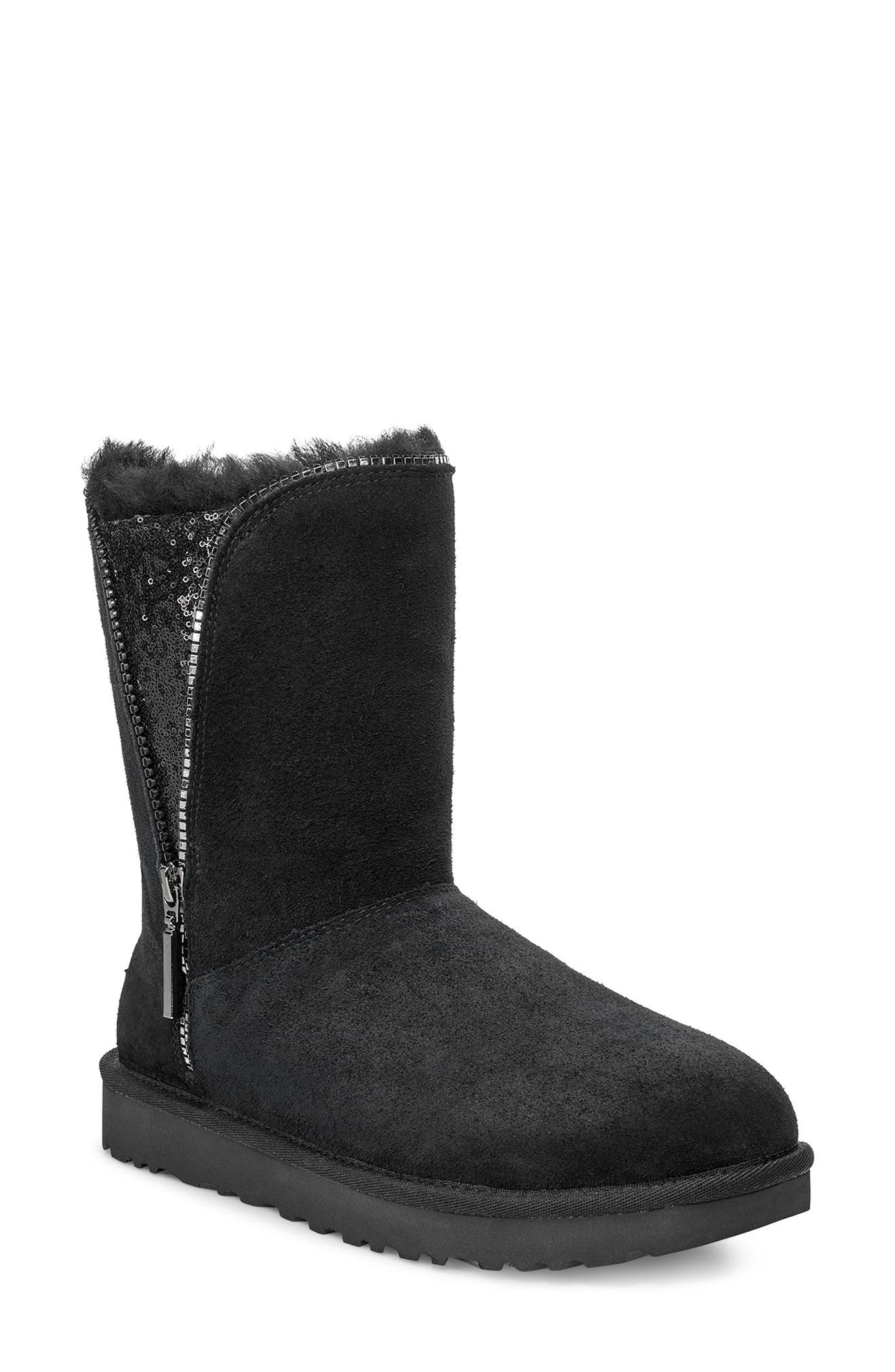 UGG<sup>®</sup> Classic Sequin Inset Zip Boot, Main, color, 