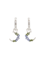 Fable England Nightshade Moon Silver Huggie Earrings