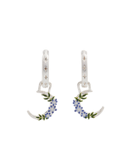 Fable England Nightshade Moon Silver Huggie Earrings
