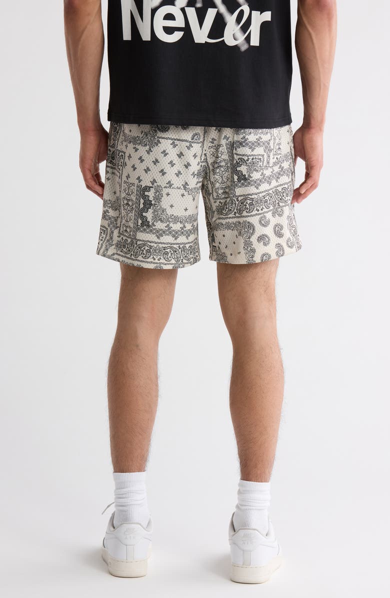 PacSun Aaron Print Mesh Shorts, Alternate, color, Cream Paisley