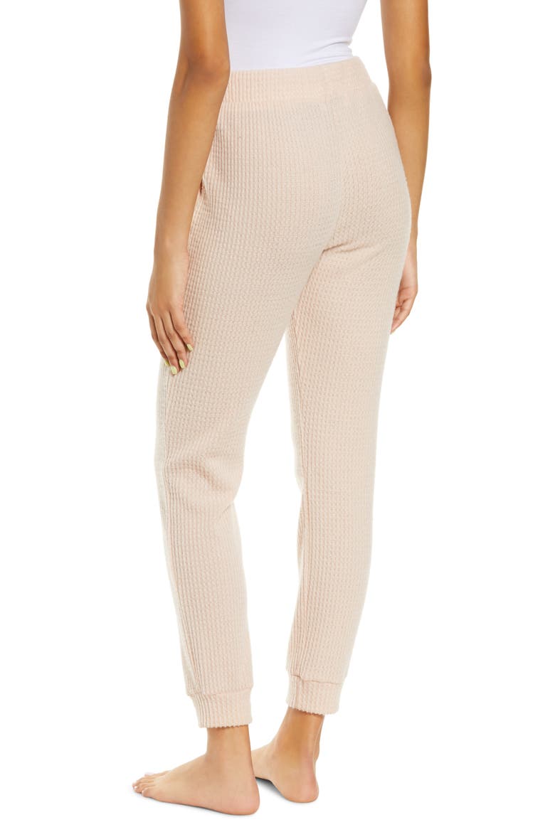 Waffle Knit Joggers, Alternate, color, DUSTY PEACH