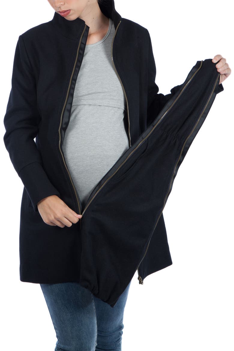 Convertible 3-in-1 Maternity/Nursing Coat, Alternate, color, BLACK