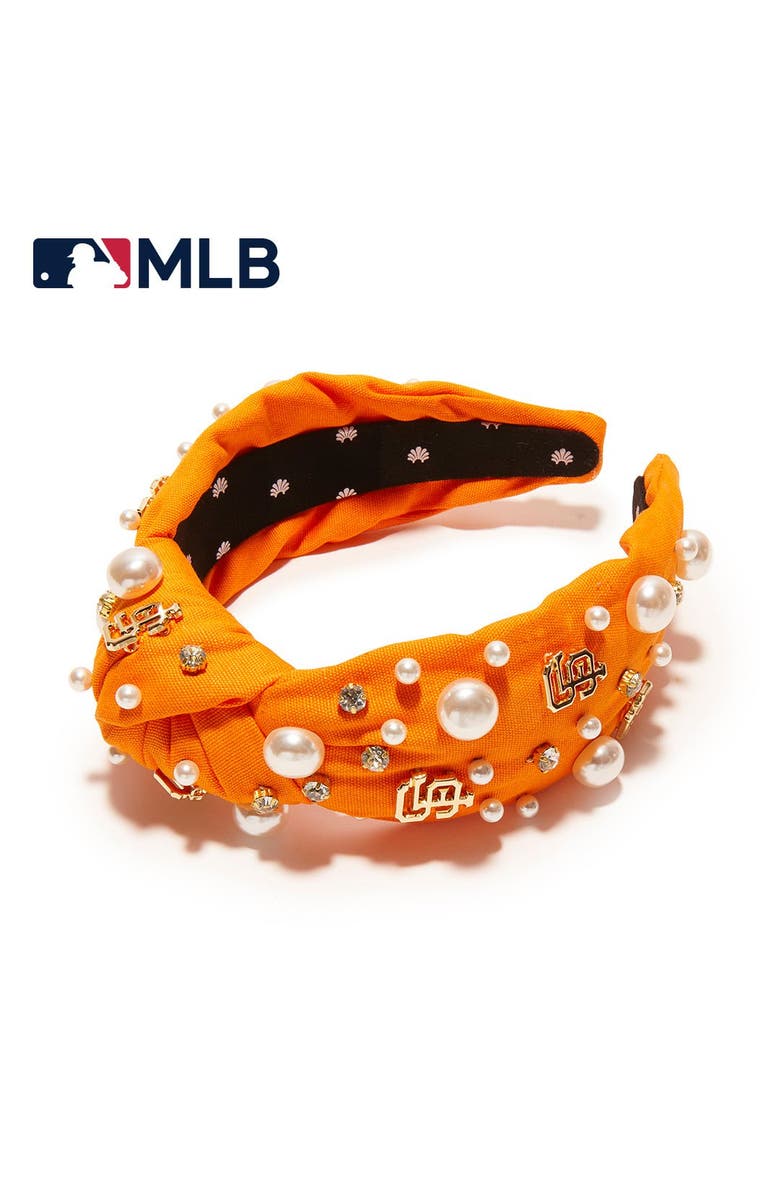 Lele Sadoughi MLB SF Giants Embellished Headband, Main, color, Orange 800