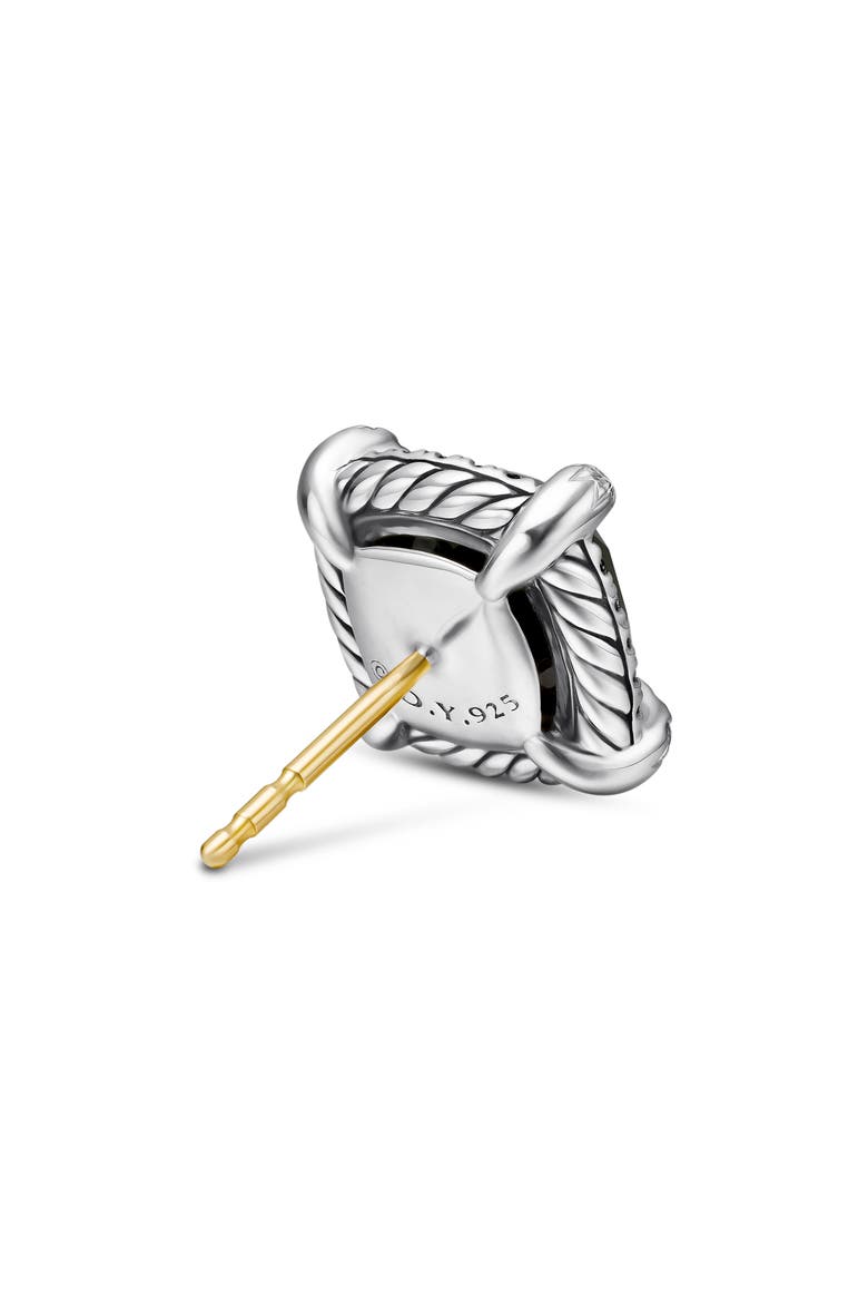 Châtelaine Pavé Bezel Stud Earrings with Diamonds, Alternate, color, BLACK ONYX