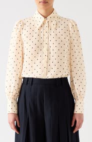 LK Bennett Sonya Polka Dot Button-Up Shirt