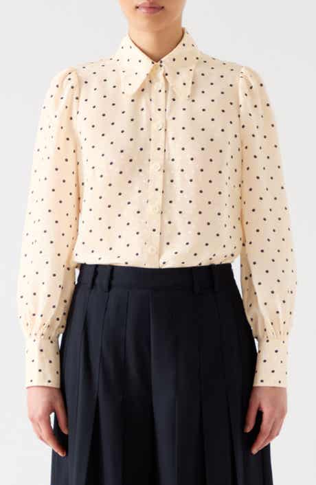LK Bennett Sonya Polka Dot Button-Up Shirt