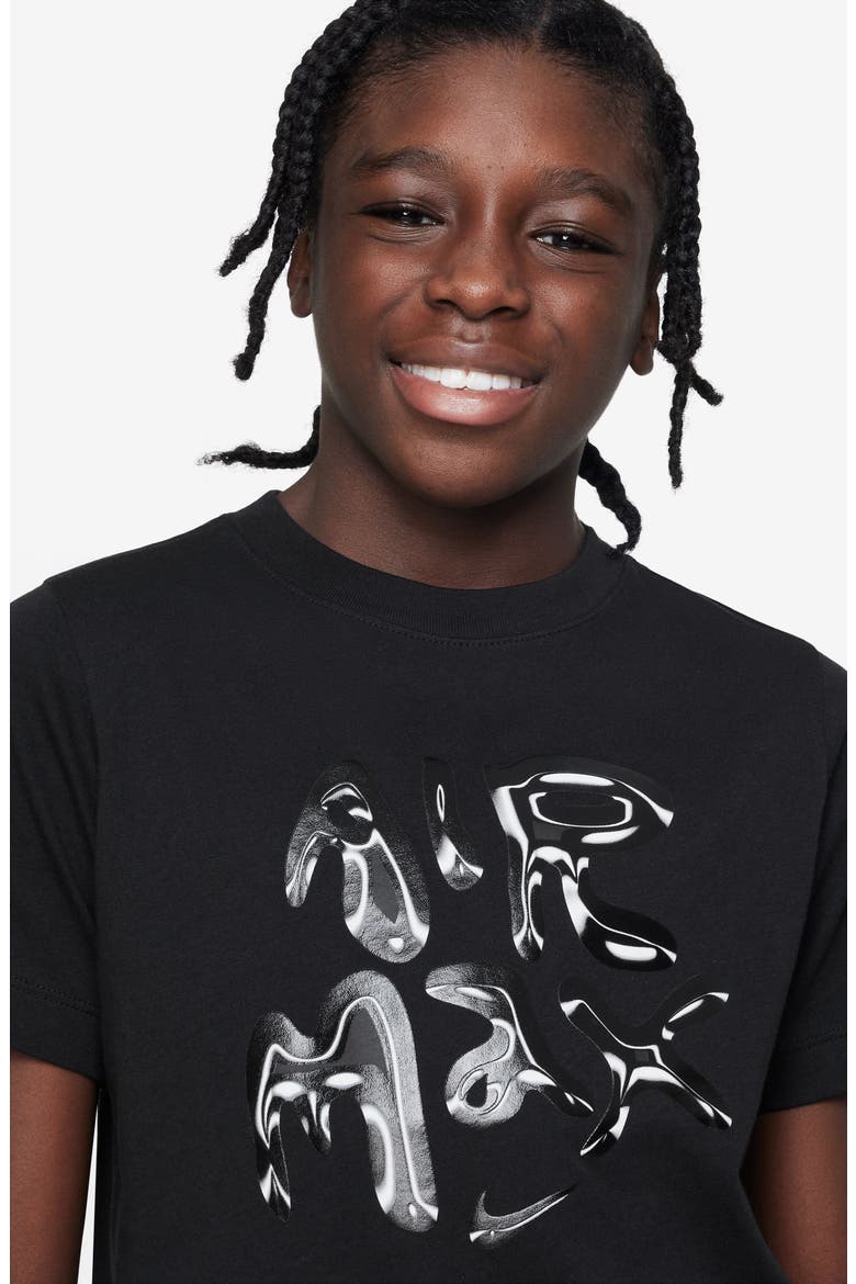 Kids' Sportswear Air Max Cotton Graphic T-Shirt, Alternate, color, BLACK