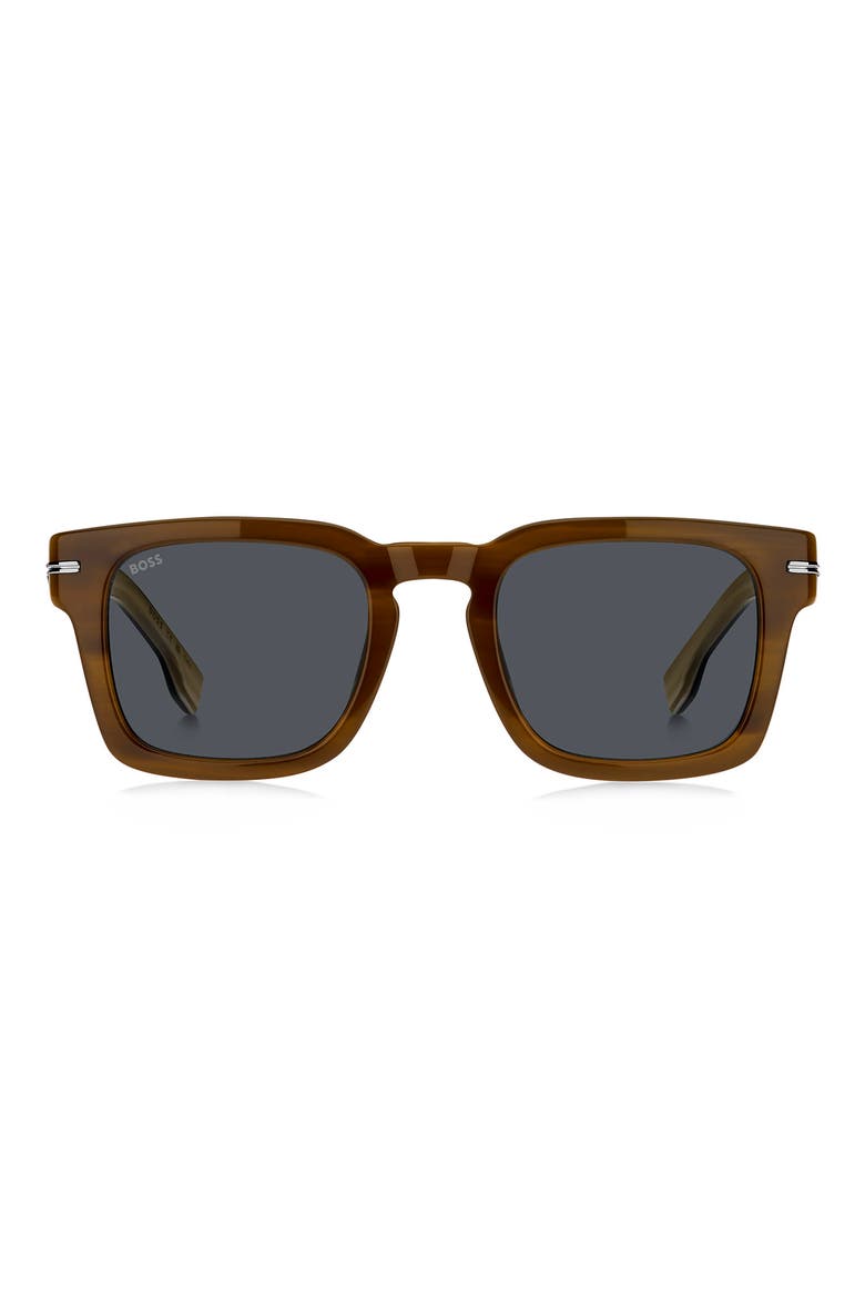 50mm Square Sunglasses, Main, color, BEIGE STRIPED WHITE