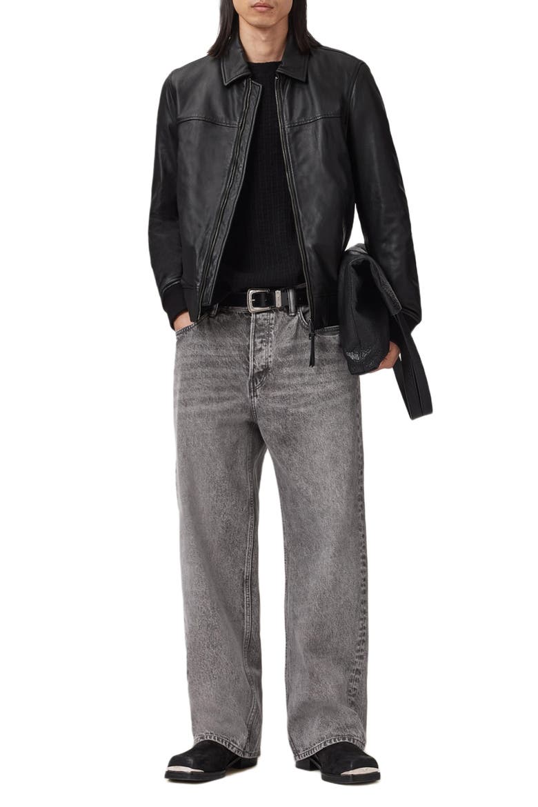 Rashford Leather Jacket, Alternate, color, BLACK