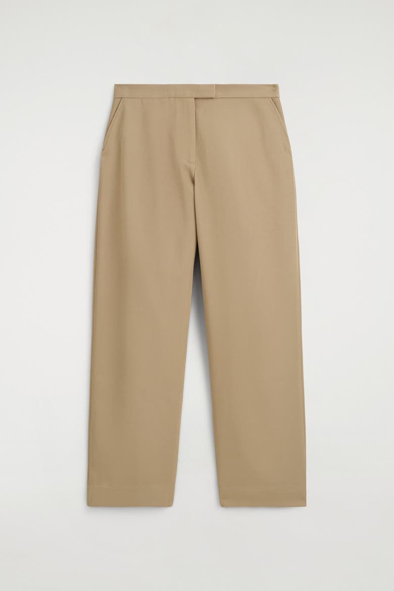 Wool-Twill Straight-Leg Pants, Alternate, color, BEIGE