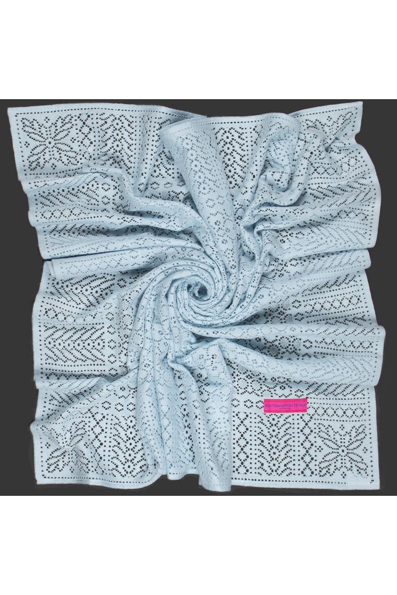 Southampton Home Lace Weave Baby Shawl, Alternate, color, Blue