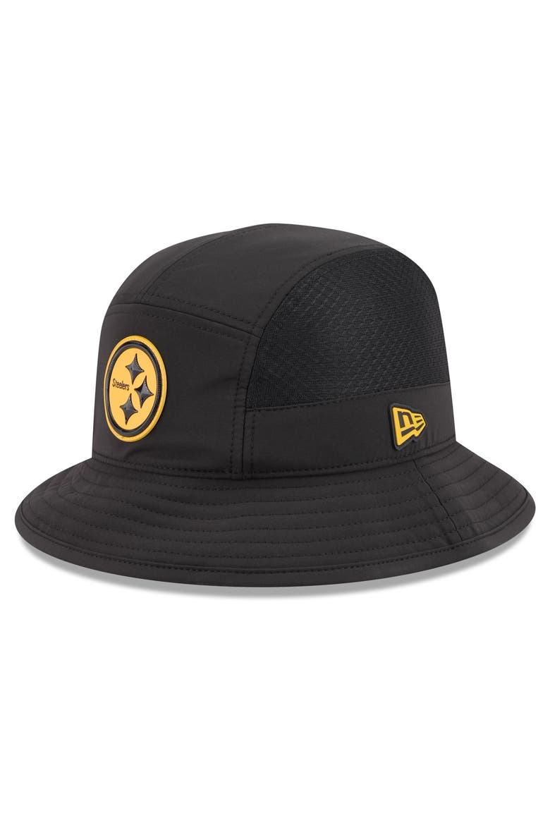 Men's New Era Black Pittsburgh Steelers 2026 Sideline Bucket Hat, Main, color, Black
