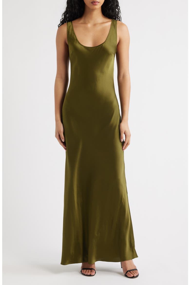 Pamela Silk Maxi Dress, Alternate, color, MOSS GARDEN