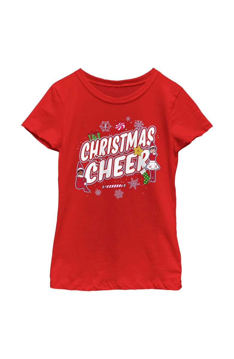 THE ELF ON THE SHELF Girl's The Elf on the Shelf Christmas Cheer  Graphic T-Shirt, Main, color, Red