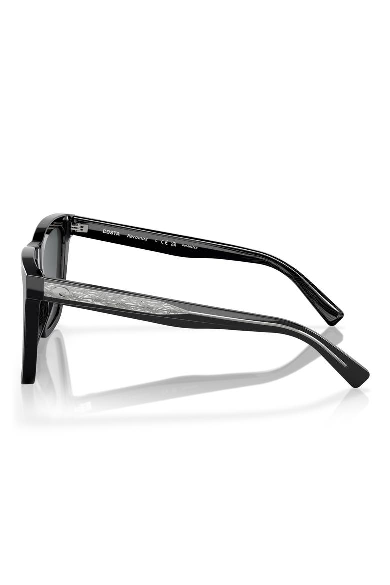 Keramas 54mm Polarized Square Sunglasses, Alternate, color, BLACK/ GRAY GRADIENT 580G