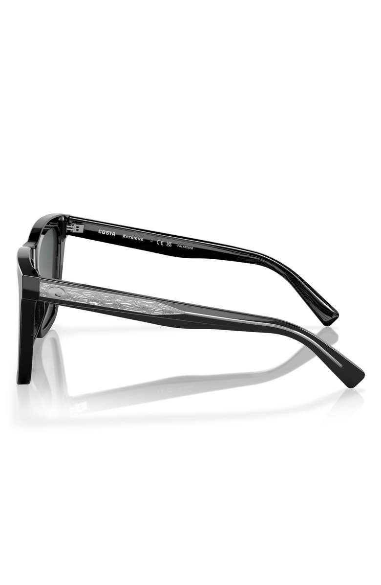 Costa Del Mar Keramas 54mm Polarized Square Sunglasses, Alternate, color, Black/ Gray Gradient 580G