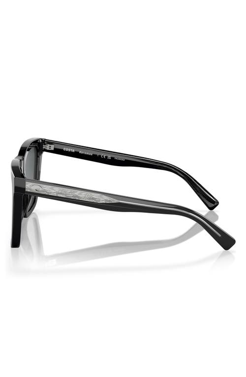 Costa Del Mar Keramas 54mm Polarized Square Sunglasses In Black/gray Gradient 580g