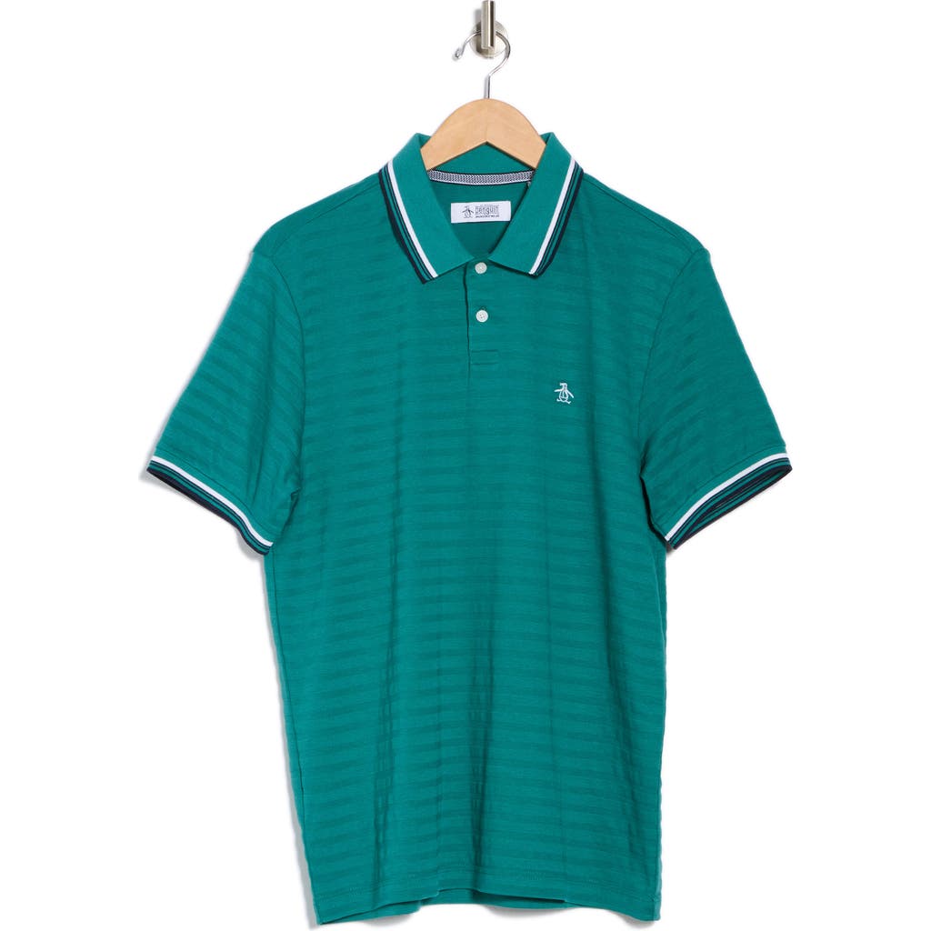 Original Penguin Tipped Slub Polo In Green