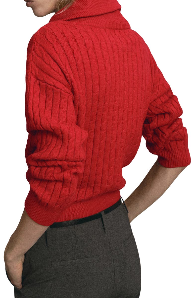 MANGO Half Zip Sweater, Alternate, color, Red