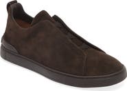 ZEGNA Triple Stitch Suede Slip-On Sneaker