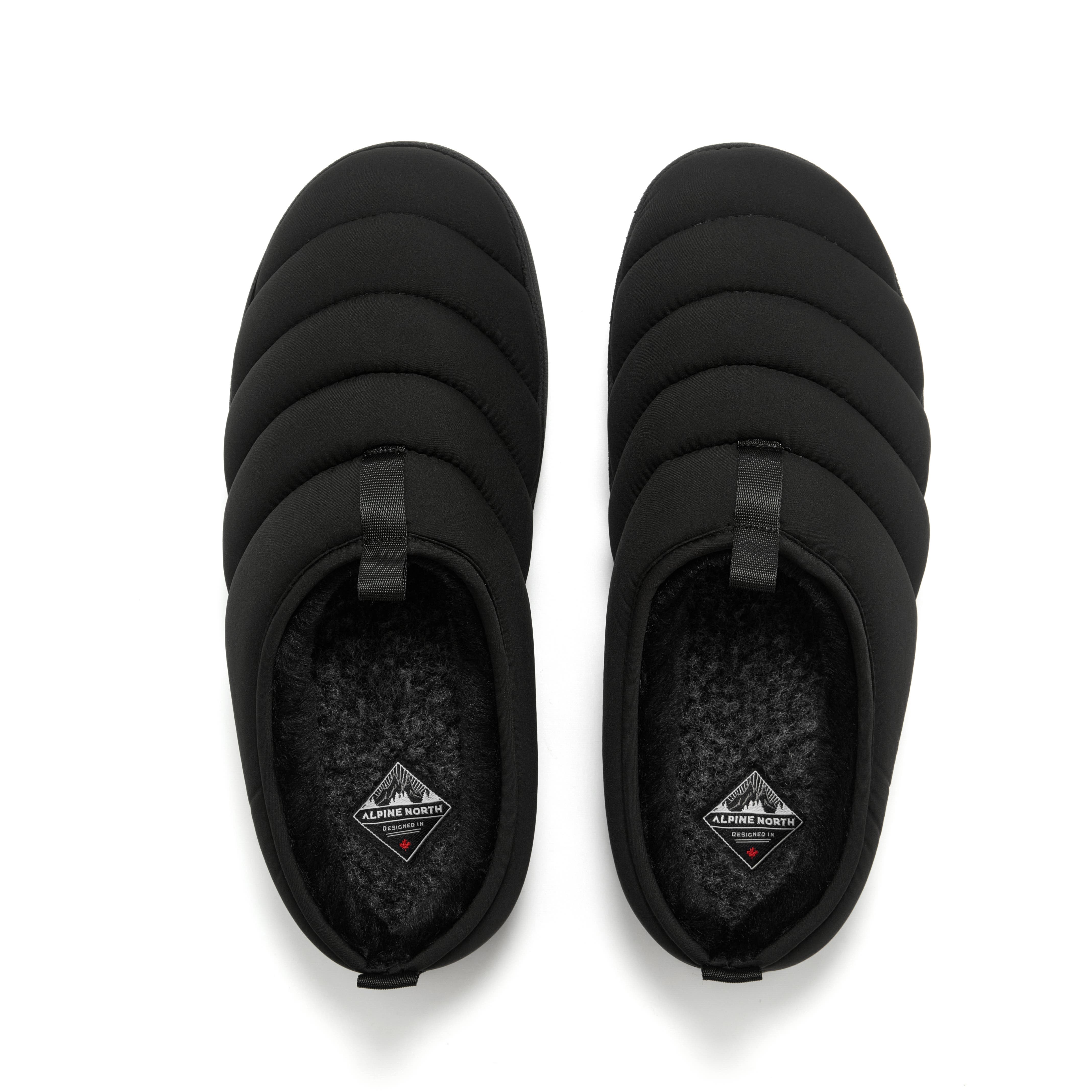 Seaton - Insulated Puffer Slippers, Alternate, color, BLACK
