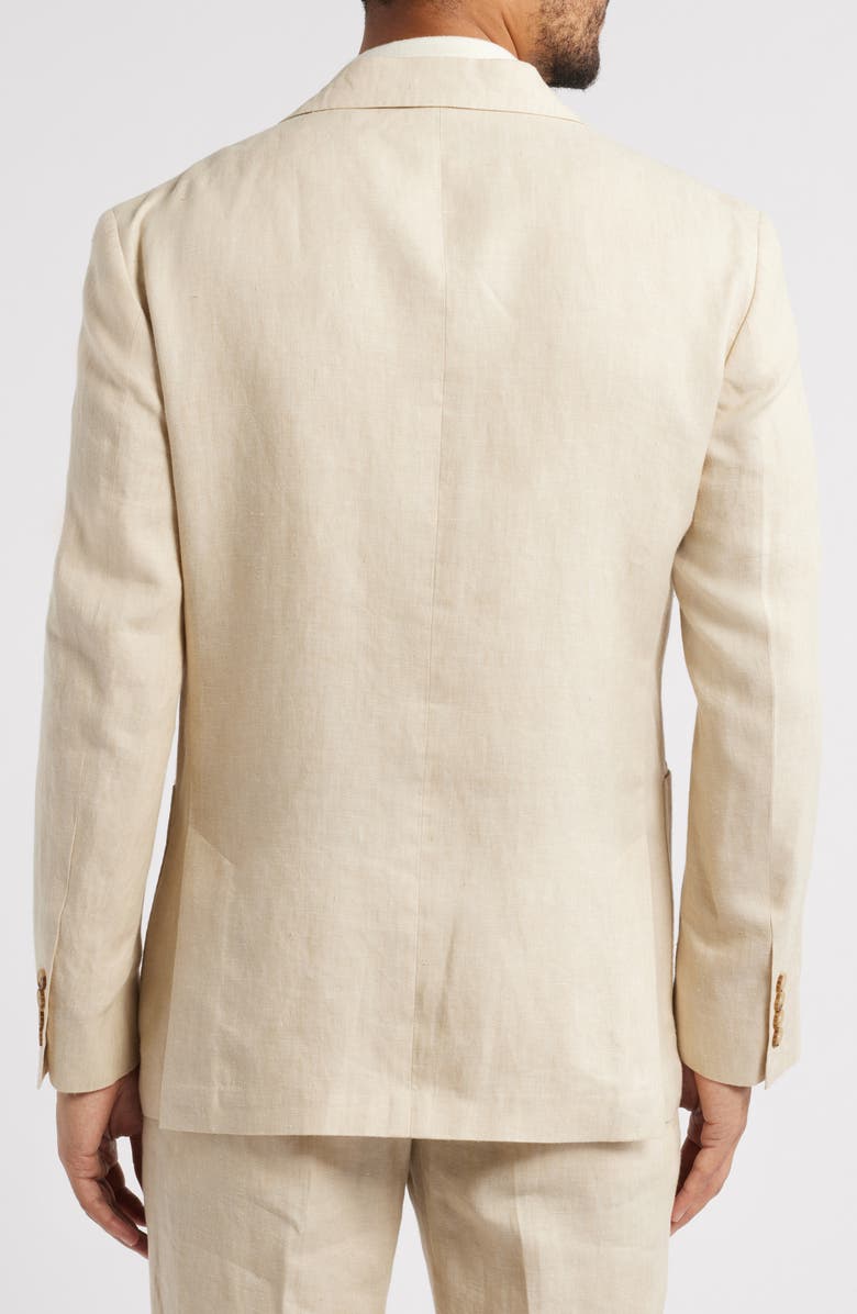 Nordstrom Henrik Trim Fit Solid Italian Linen Suit Separate Jacket, Alternate, color, Tan Desert