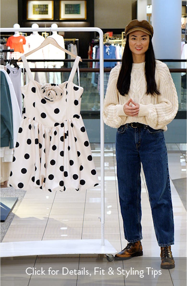 Polka Dot Rosette Detail Cocktail Minidress, sales video thumbnail