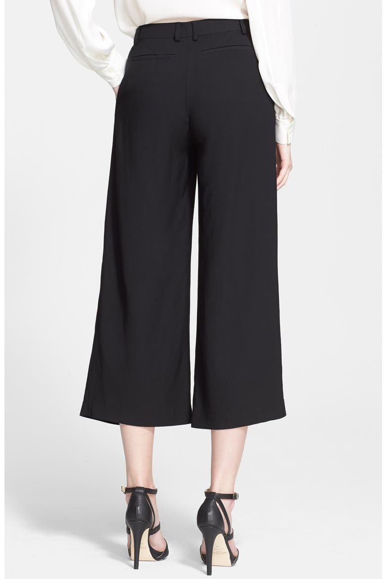 'Marcella' Crop Wide Leg Pants, Alternate, color, BLACK