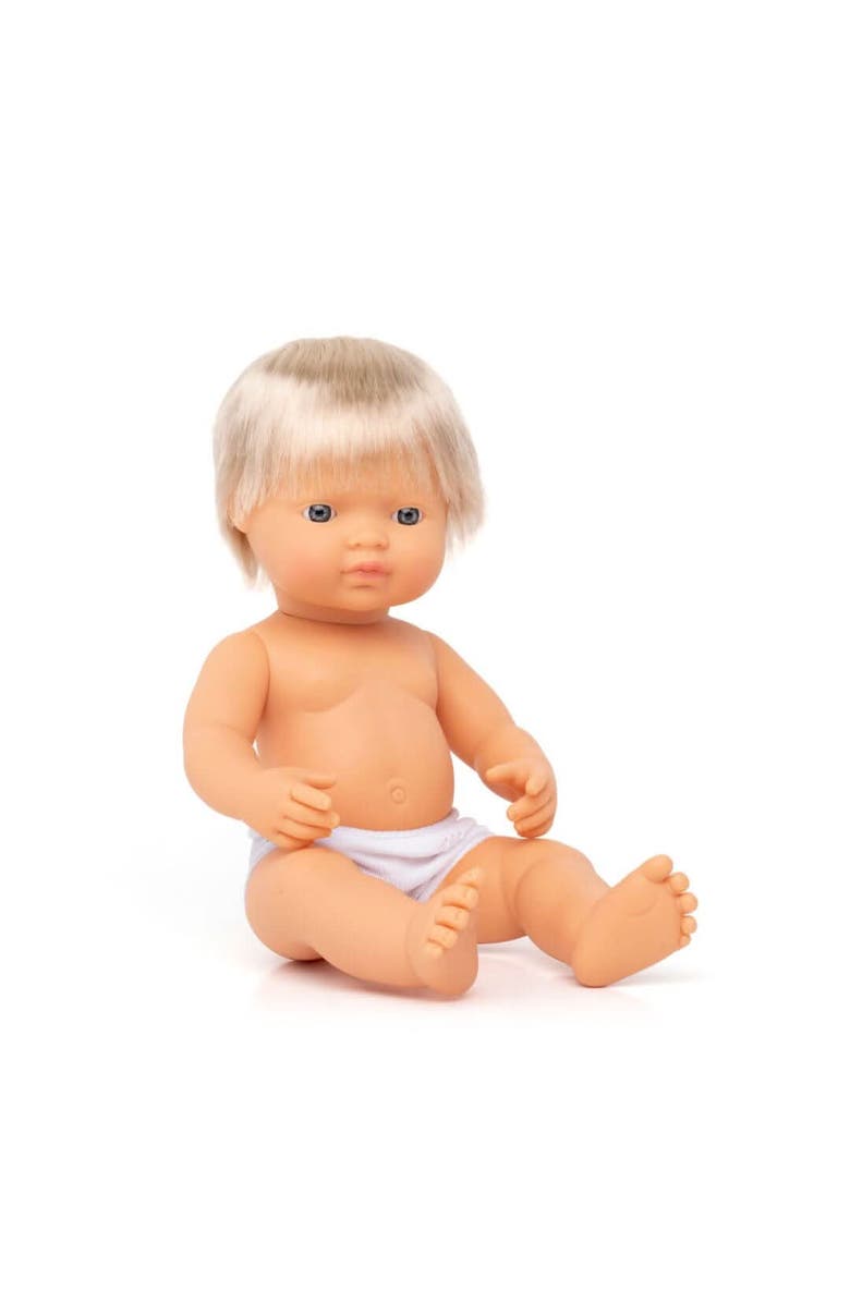 Miniland Baby Boy Doll with Dark Skin 15 inch, Alternate, color, Multi