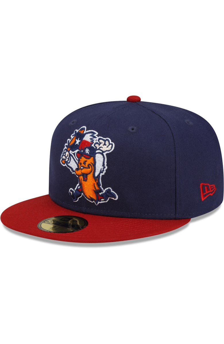 New Era Men's New Era Navy/Red Round Rock Express Theme Night 59FIFTY Fitted Hat, Main, color, 